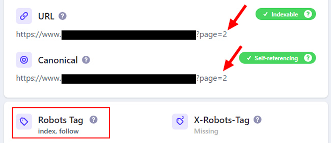 عناوين url المرقمة باستخدام العلامات الأساسية المرجعية الذاتية.