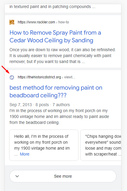 Google検索結果の一般的なファビコン。