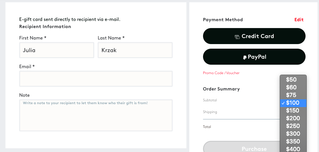 Kartenwert in Winc ändern