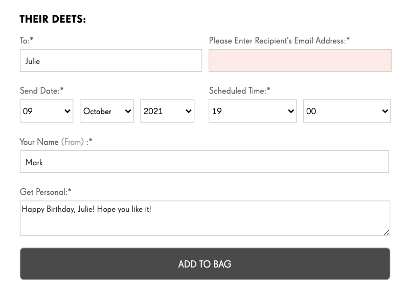 Auswahl der Lieferoption Prettylittlething