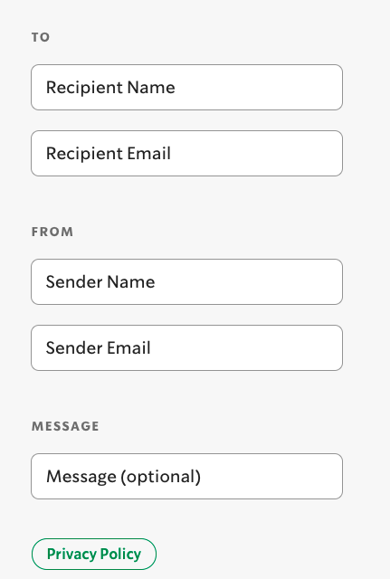 Starbucks fügt Empfängerinformationen hinzu