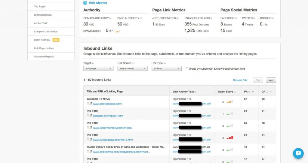 打开站点资源管理器 - 链接研究和反向链接检查器 - Moz
