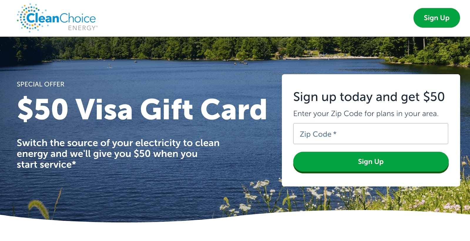 Clean Choice Energy: regístrese y obtenga una tarjeta de regalo Visa de $50