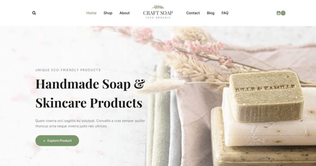 قالب بداية متجر الصابون