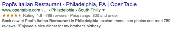 rich snippets example