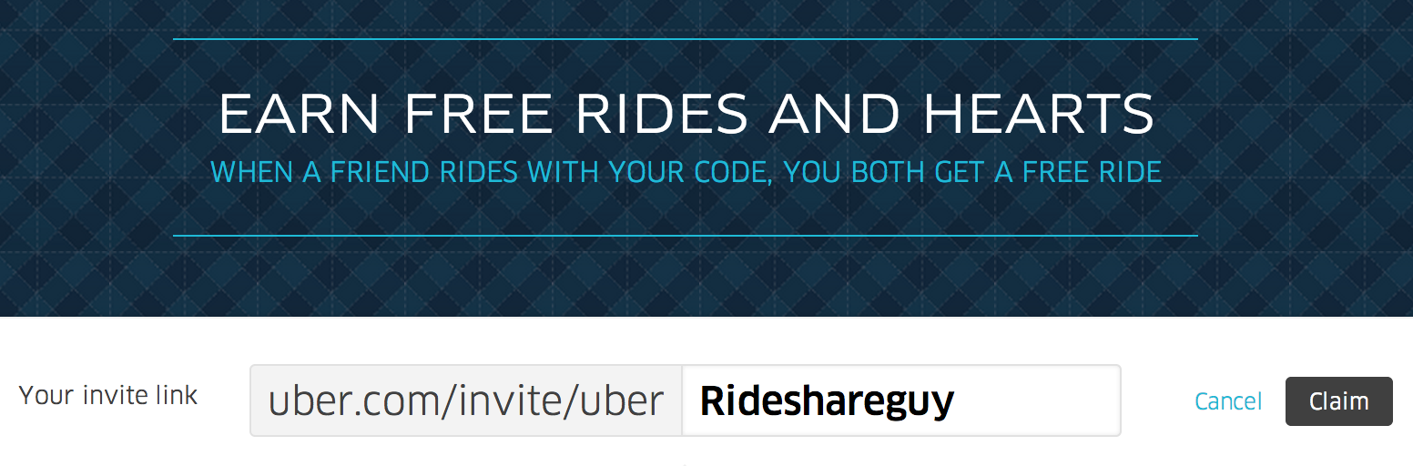 Beispiel für einen personalisierten Code von uber
