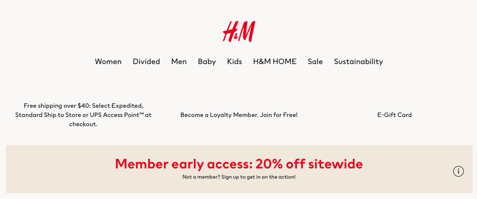 Automatischer H&M-Rabatt nur für Treuemitglieder