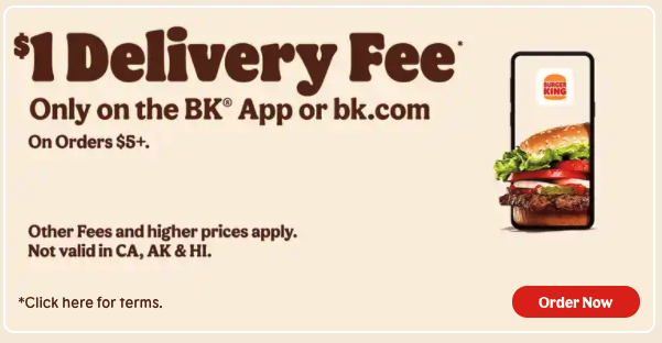 Burger King-Rabatt für App-Bestellungen