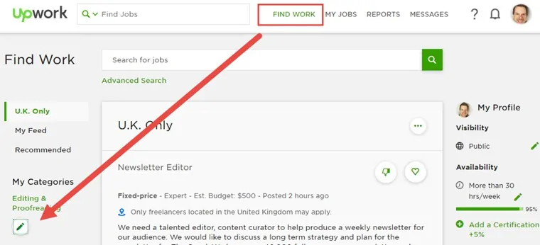 Encontrar trabajo y clientes en Upwork