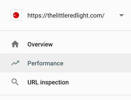 performance section in Google Search Console
