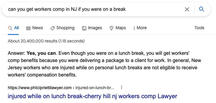 search engine results page