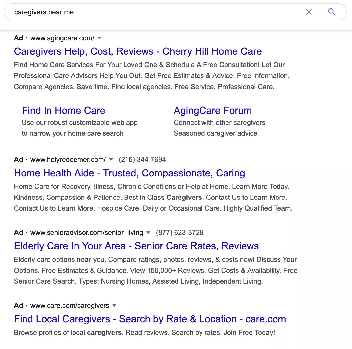 ppc ads for home care agency
