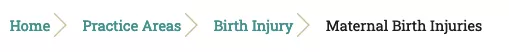 example of breadcrumbs on personal injury lawyer website