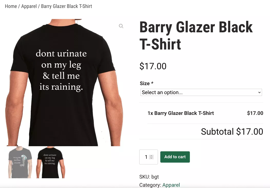 personal injury lawyer selling tshirts