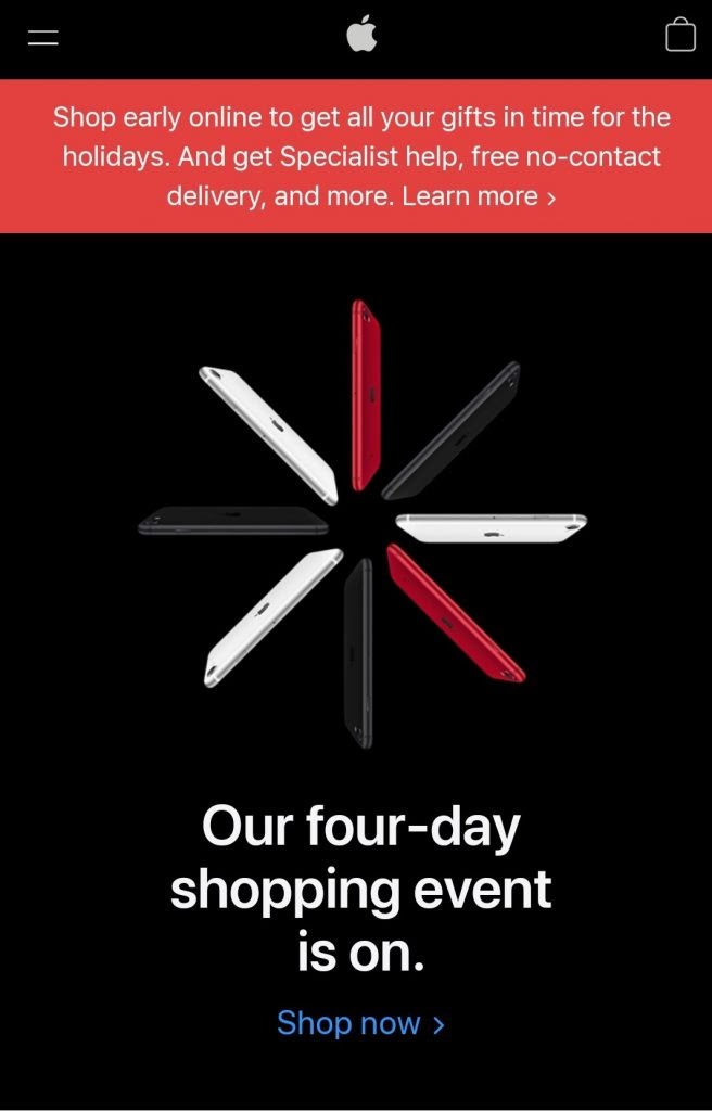 kampanye pemasaran black friday 2020 oleh Apple