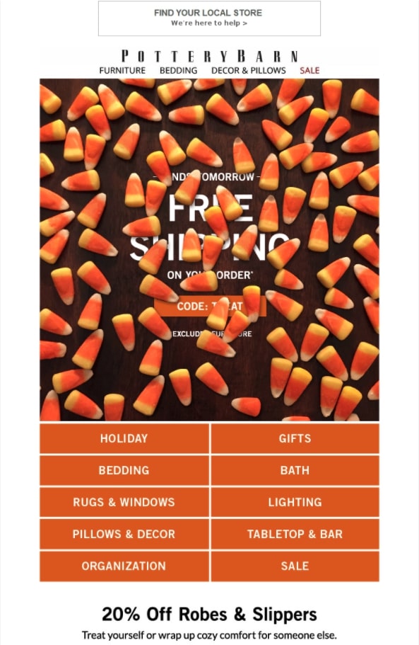 Potterybarn-コード付きで送料無料、ローブとスリッパの20％割引