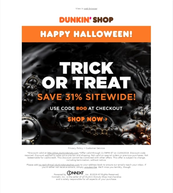 Dunkin'Shop-コードBOOで31％割引