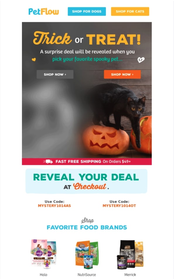 PetFlow-ミステリークーポン割引-顧客がお気に入りの不気味なペットを選ばなければならなかった取引を明らかにする