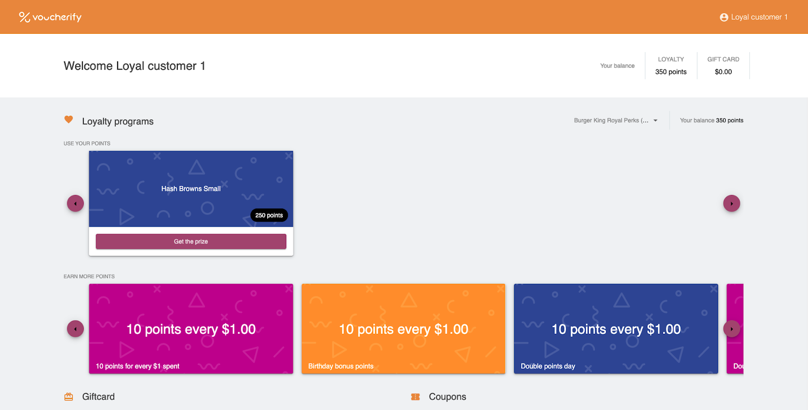 Voucherify 中的客戶駕駛艙