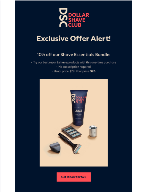 Exklusives Angebot im Dollar Shave Club