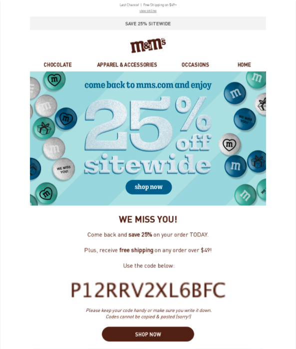 M&M's Rabattaktion 1