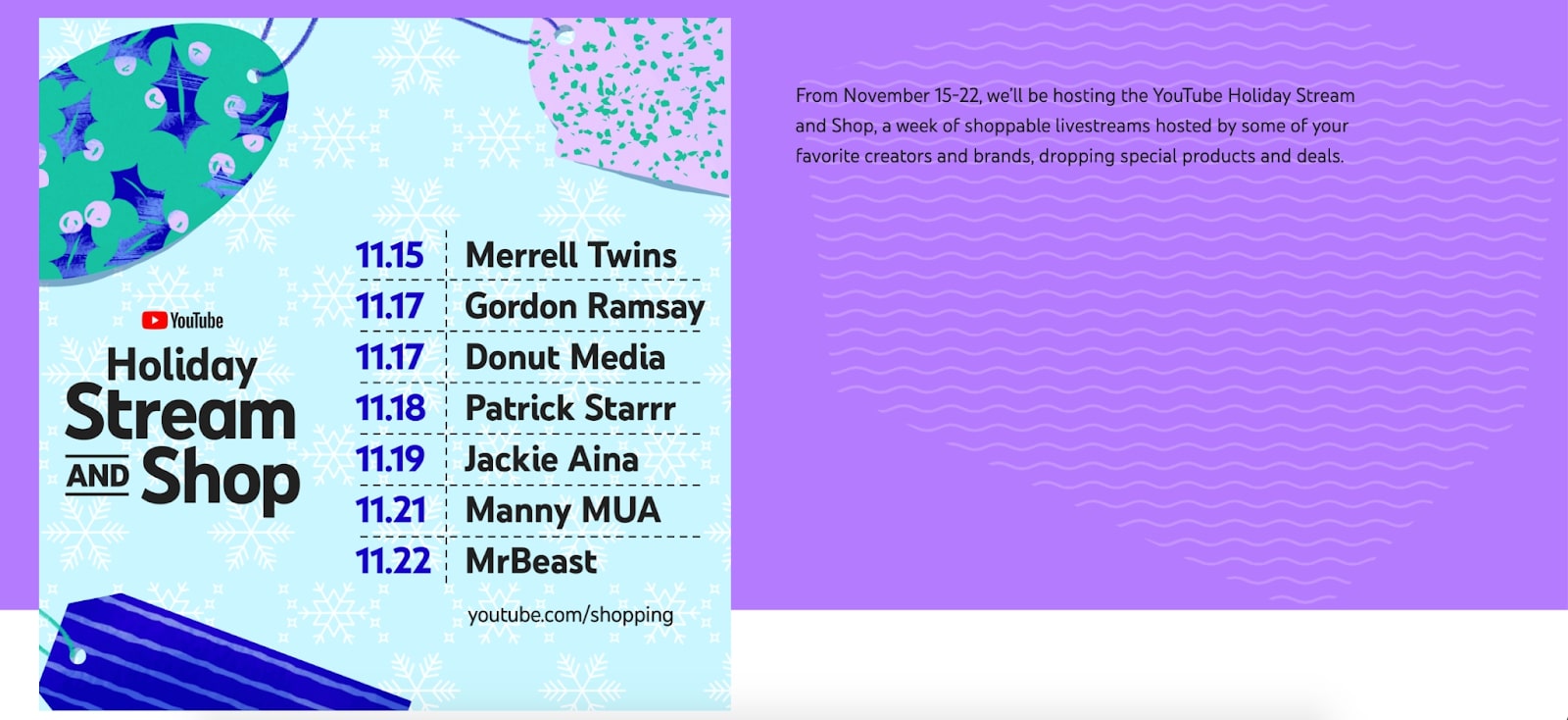 Promocja świątecznego streamu na YouTube i sklepu świątecznego