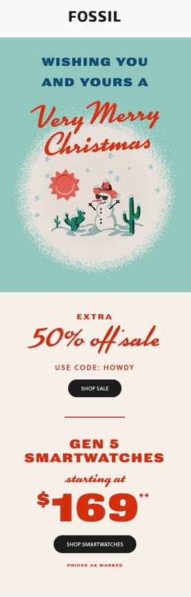 Świąteczna promocja Fossil: 50% zniżki z kodem HOWDY i smartwatchami Gen 5 w niższych cenach od 169 USD