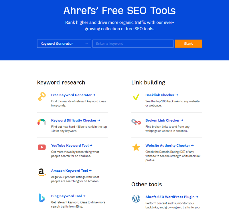 Ahrefs 免费工具