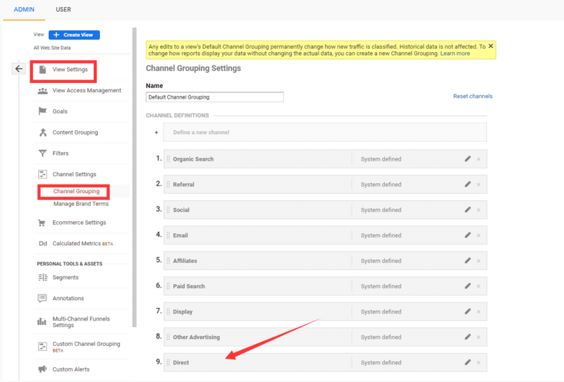 Zmień kolejność kanałów w GA