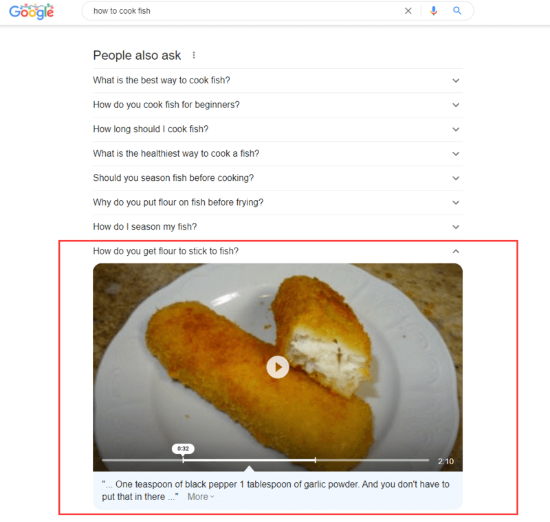 PAA 트리거 비디오 결과