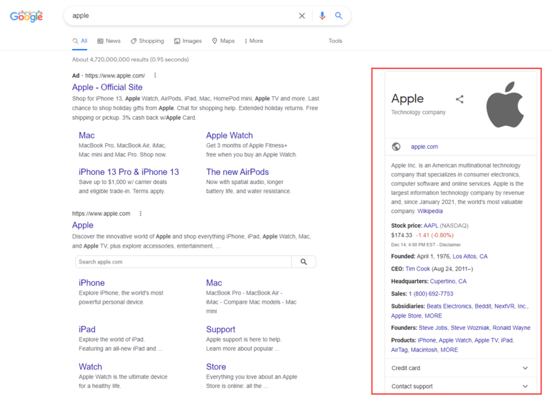 アップルグーグルナレッジパネル