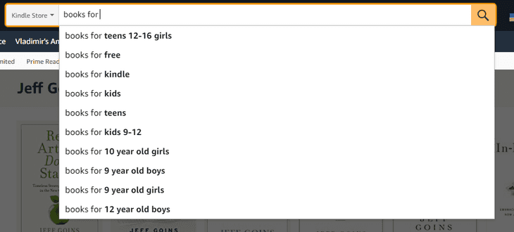 Autocompletare Amazon
