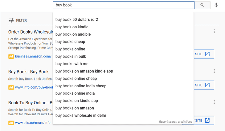 Autocompletare Youtube