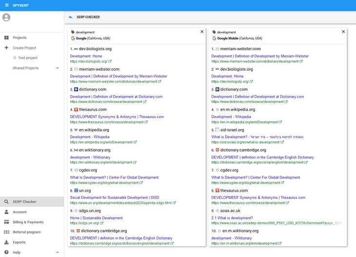 Narzędzie do sprawdzania pozycji słów kluczowych