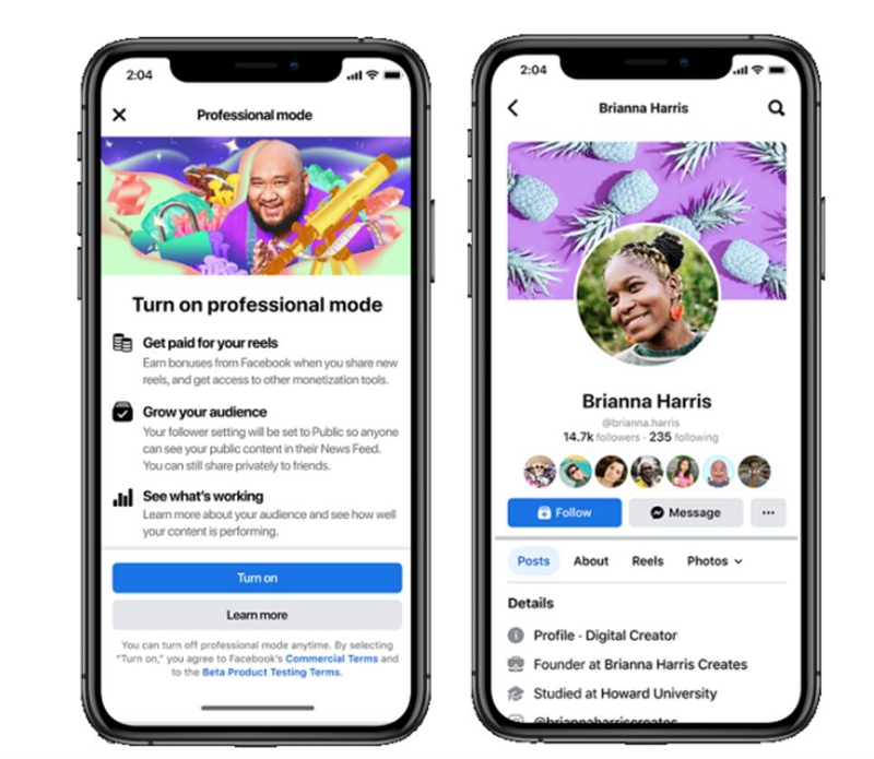 Meta 为 Facebook 个人资料引入专业模式
