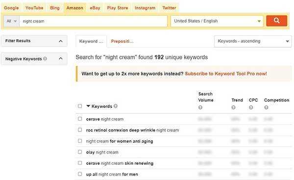 亚马逊搜索结果