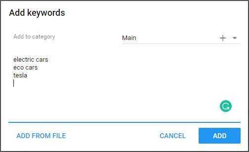 Spyserp Adicionar palavras-chave