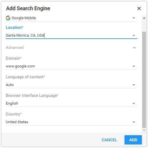 Spyserp Adicionar Google Mobile