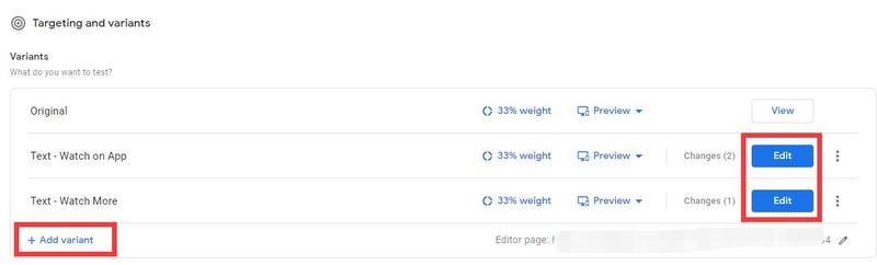 Buat dan Edit Varian