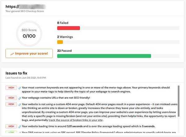 Seoチェックアップスコア