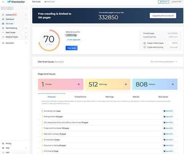 サイトチェッカーパネル