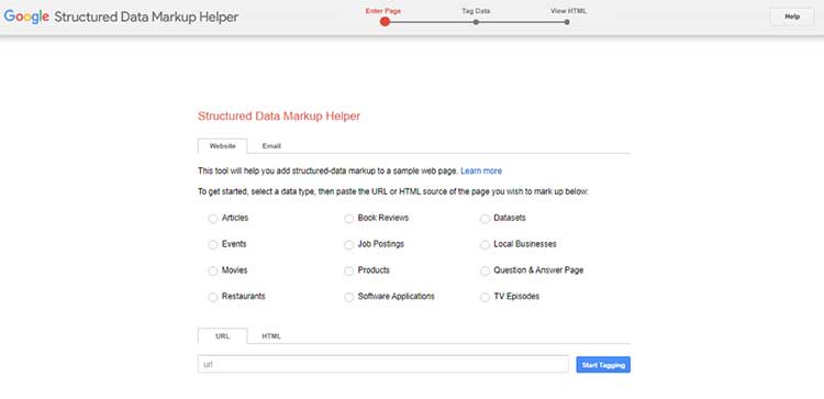 Desain web Huntsville Data terstruktur