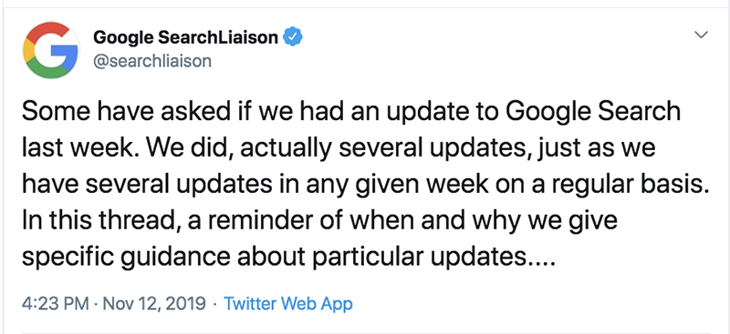 GSL beberapa pembaruan di tweet november