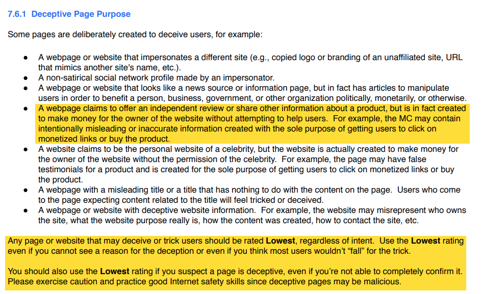 QRG auf irreführenden Seiten