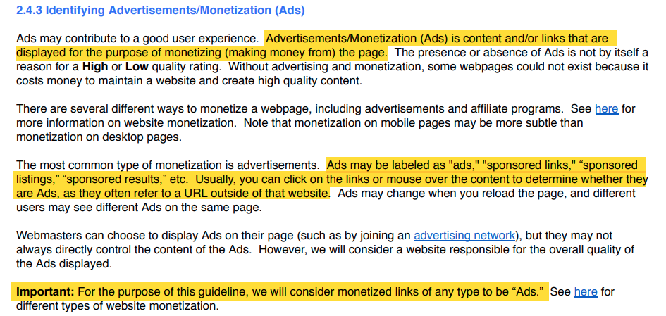 QRG zur Identifizierung von Anzeigen