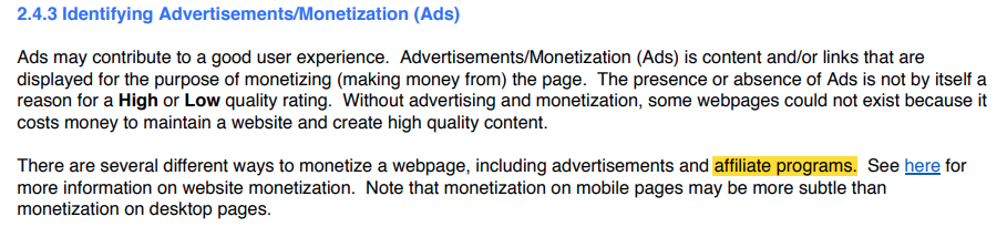 QRG auf Affiliate-Links