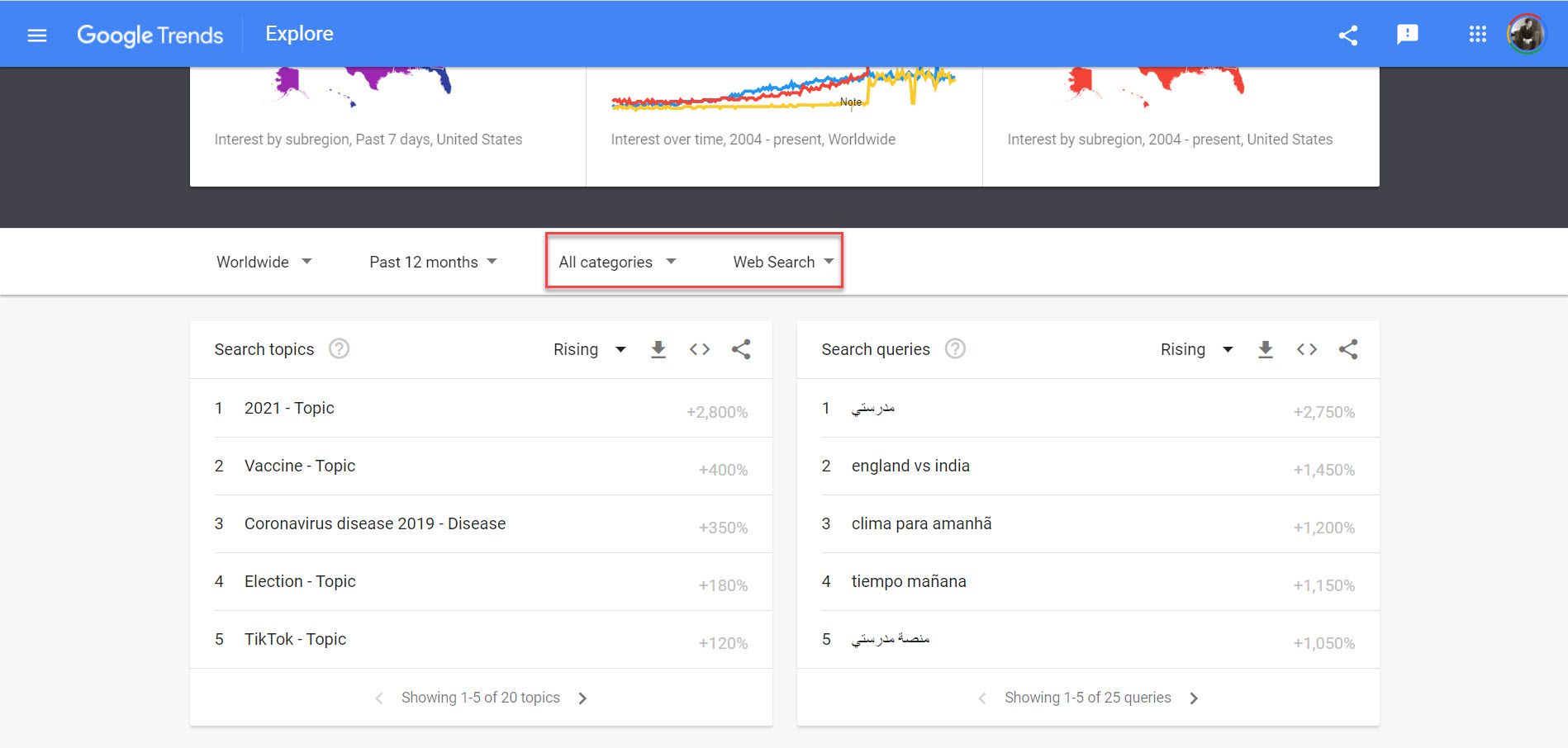 jelajahi tren google