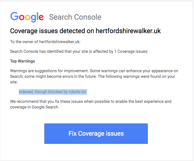 Problem mit der Abdeckung des Google-Index