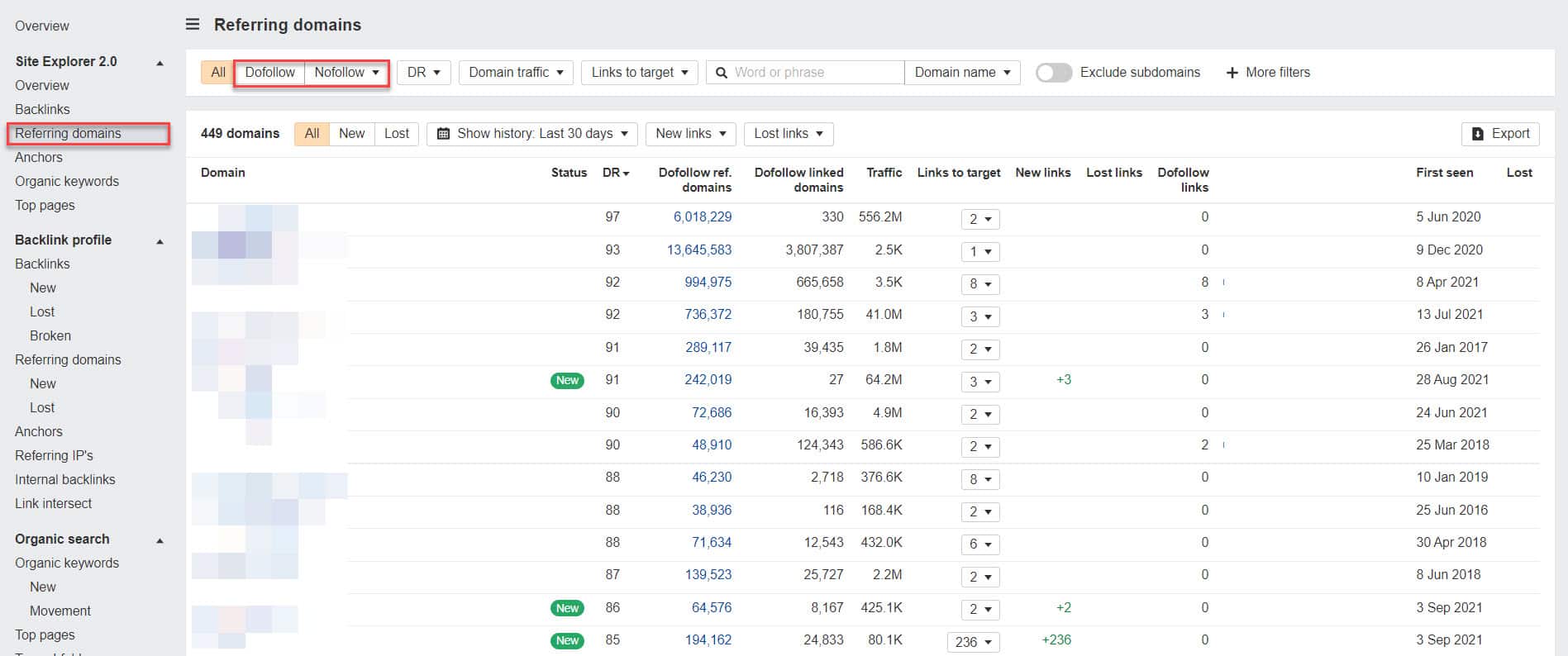 ahrefs参照ドメインdfnf