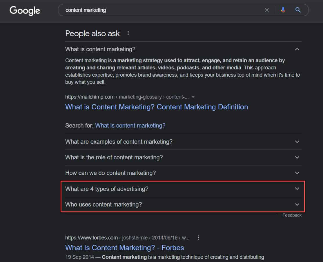 Erweiterung von Google PAA